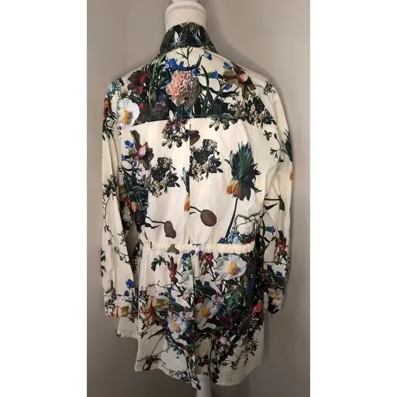 Adam Lippes Botanical Floral Zip Front Fit & Flare Jacket Size M - Picture 4 of 11